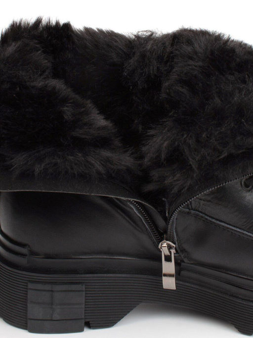 04-YPM5822A BLACK Ботинки зимние женские (натуральная кожа, натуральный мех) - Фабричный китай фото 10