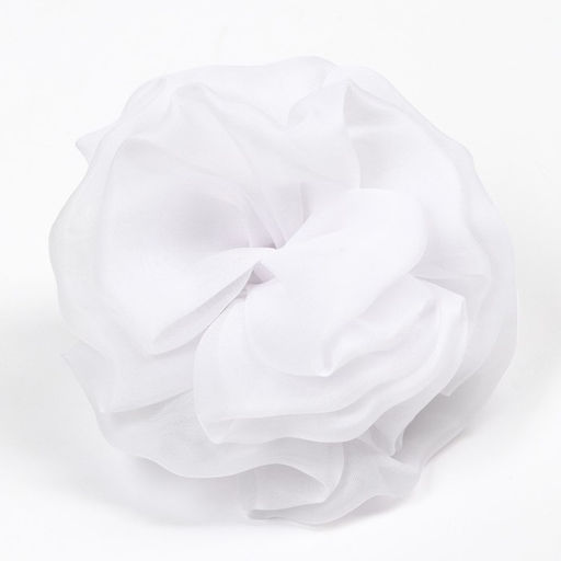 Бант для волос на резинке школьный, 13 см, белый, Кошечка Мари