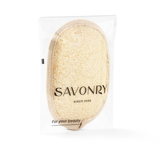 Мочалка-овал SAVONRY (натуральная люфа 12*16 см)  фото 2