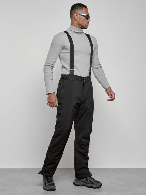 Полукомбинезон утепленный мужской зимний горнолыжный черного цвета 7431Ch - Colannia фото 25