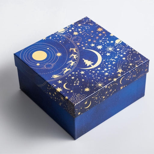 Коробки подарочные новогодние набор 5 в 1 «С новым годом», 14×14×8 - 22×22×12 см