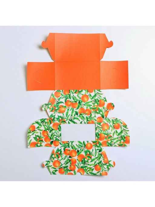 Цена за 5 шт. Кондитерская упаковка коробка двухсторонняя «Апельсины», 16 х 10 х 10 см