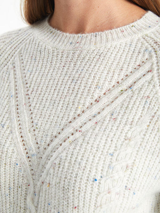 Bisiklet Yaka Desenli Kad?n Triko Kazak