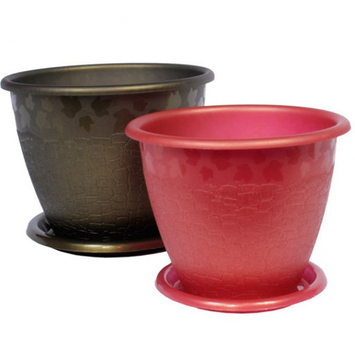 Горшок цветочный Розалия 1,2 л с поддоном арт А (М1424) - Полимербыт фото 2
