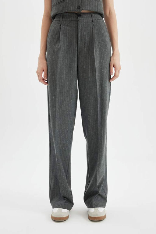 Широкие брюки стандартной длины с нормальной талией и двойными карманами - Defacto фото 4