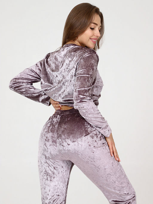 Костюм из велюра Мрамор Сирень - Амавес-текстиль фото 2