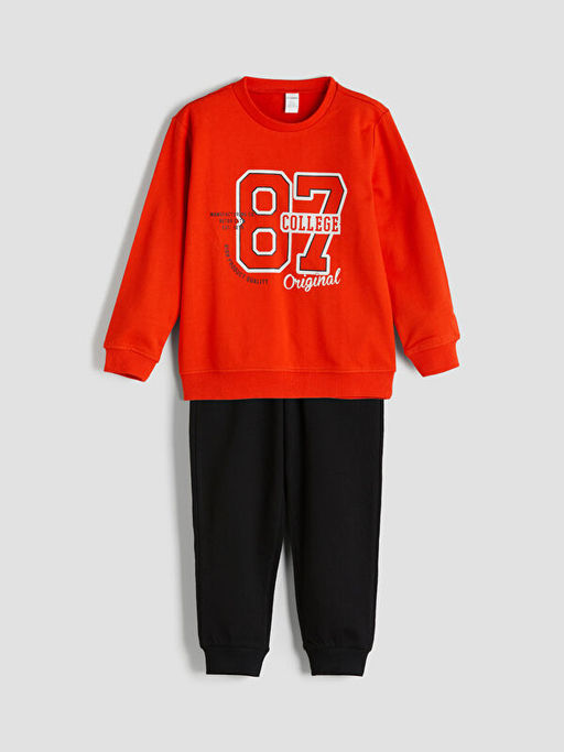 Bisiklet Yaka Erkek Bebek Sweatshirt ve E?ofman Alt 2li