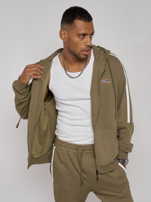 Спортивный костюм мужской трикотажный демисезонный цвета хаки 12011Kh - Mtforce фото 23