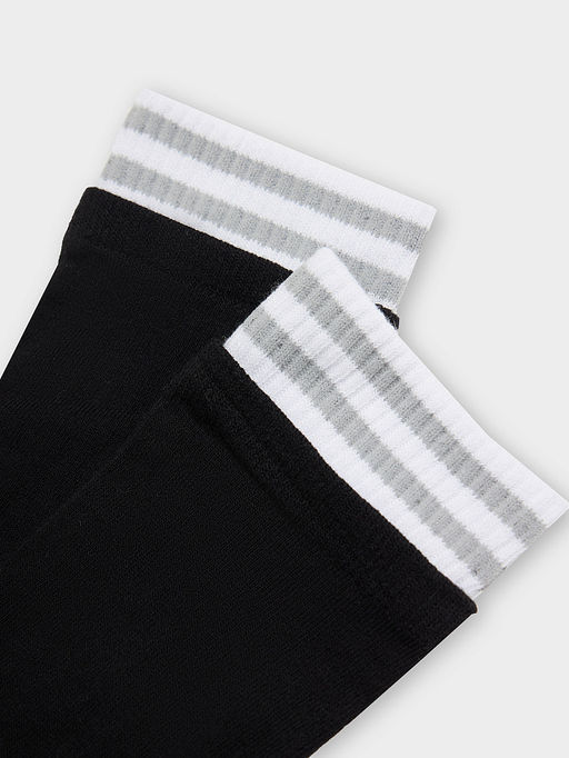 Цена за 5 пар! Носки женские черные с рисунком в виде полосок - Mark formelle фото 7