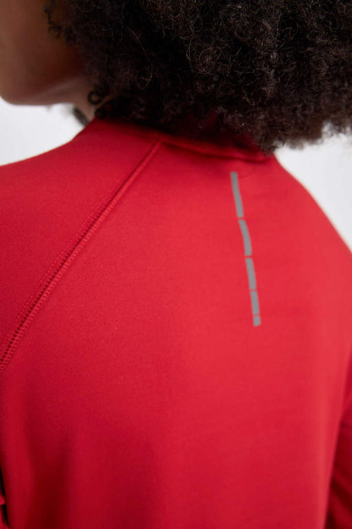 DeFactoFit Футболка с длинным рукавом и воротником стандартной посадки с принтом  фото 6