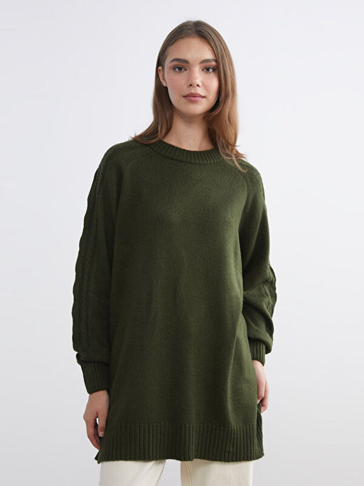 Bisiklet Yaka Kad?n Triko Tunik