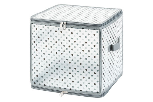 Кофр складной для хранения 30*30*30 см Горошек на серебре на молнии, пластик. - Elan gallery фото 3