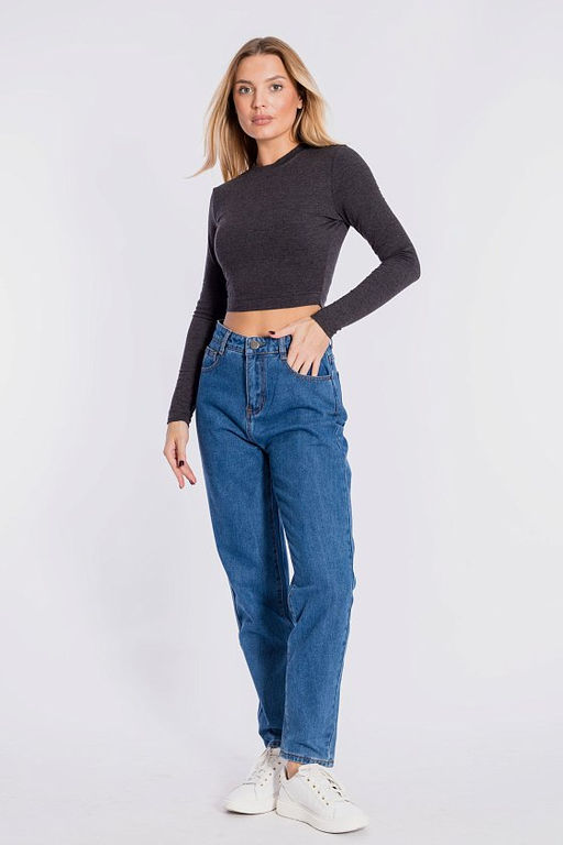 Лонгслив укороченный. М322218а Антрацит