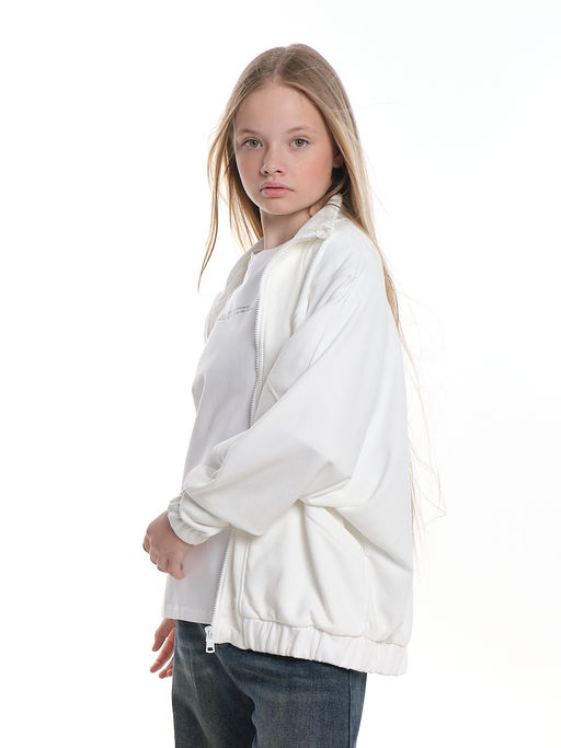 Толстовка на молнии для девочки 22-3208 белый - Mini maxi фото 8