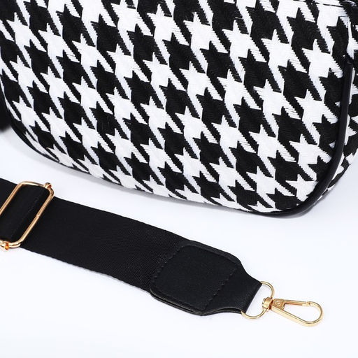 Сумка кросс-боди на молнии, цвет чёрный/белый - Nazamok фото 6