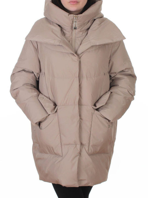 Z24-830 BEIGE Куртка зимняя женская оверсайз (200 гр. тинсулейт)