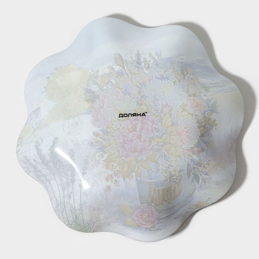 Салатник Доляна «Весенний роман», 600 мл, 19×3.7 см, стекло, голубой