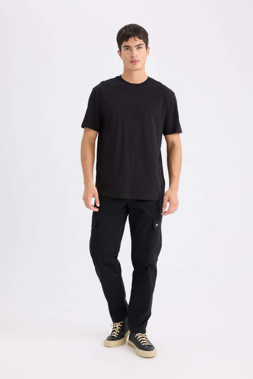 New Regular Fit Bisiklet Yaka Basic Duz K?sa Kollu Tisort - Defacto фото 3