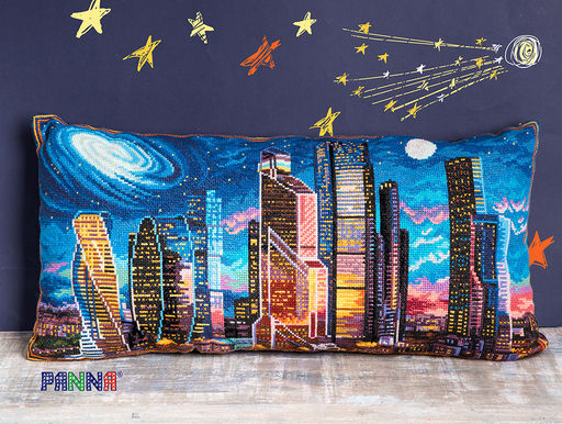 Набор для вышивания PANNA PD-1965 Подушка Огни Москвы 61 х 31 см