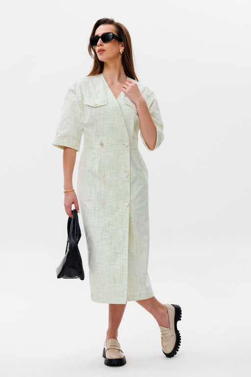 Платье NIKVA н491-3 яблоко штрихи  фото 2