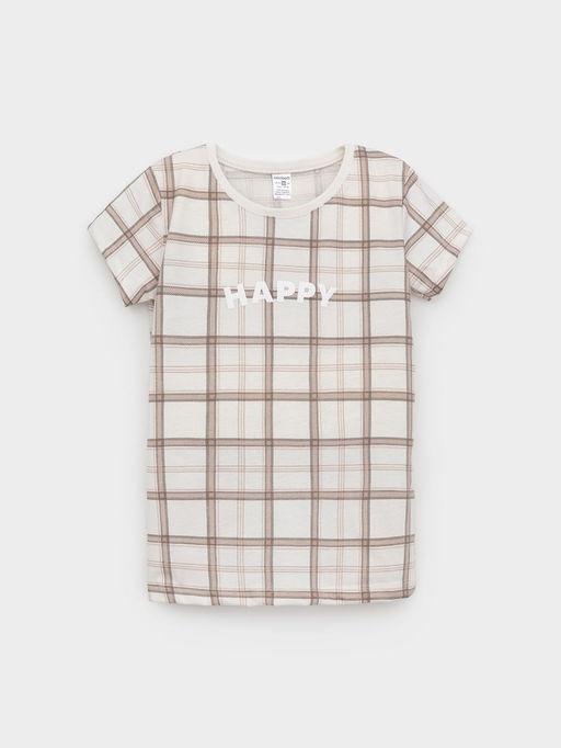 К 1643/дымчатая роза,шотландская клетка пижама дет