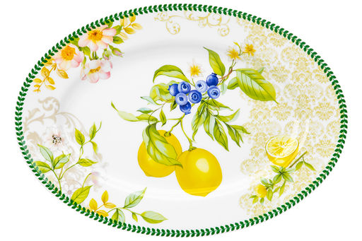 Блюдо овальное 30*21*2,2 см Лимоны NEW BONE CHINA - Elan gallery фото 6