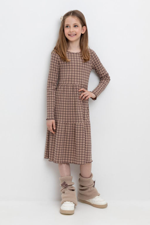 Crockid _ КР 5893/беж,гусиная лапка к509 платье для дев  фото 5