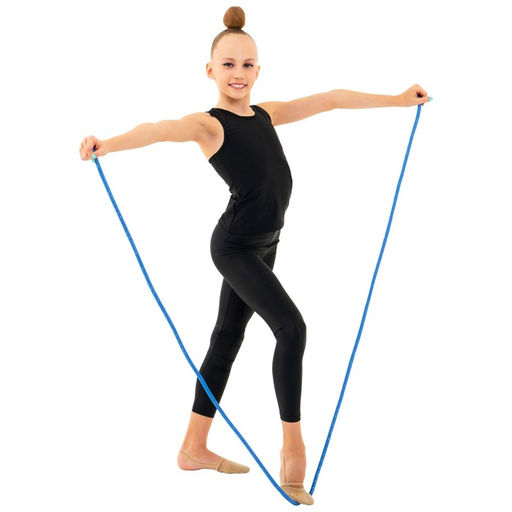 Скакалка гимнастическая Grace Dance, с люрексом, 2,5 м, цвет синий/золотистый  фото 4