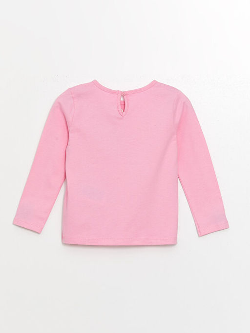 Bisiklet Yaka Uzun Kollu Basic K?z Bebek Ti??rt - Waikiki фото 2