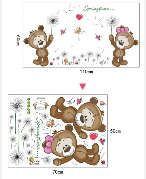 Наклейка интерьерная Мишки Тедди 9046247 - Yiwu youda import & export co фото 4