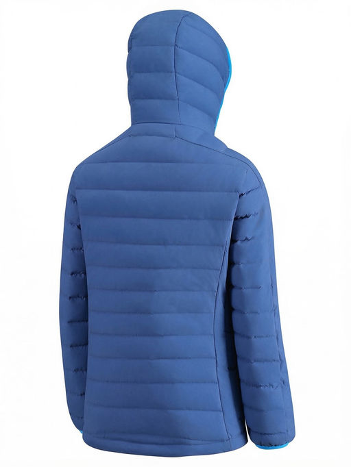 Куртка женская стёганая с капюшоном с графеновой подкладкой синего цвета 9624_1S