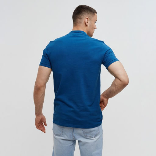 Футболка поло мужская MINAKU REGULAR FIT: синяя, р-р 42