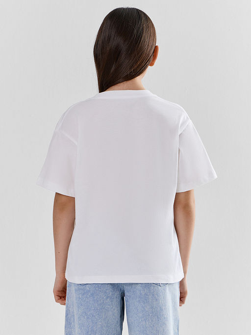 Футболка для девочек белая с принтом - Mark formelle фото 3
