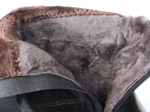 02-M17-1062 XV52-R162RM N1744 BLACK Сапоги женские (натуральная кожа, натуральный мех (евромех)) - Фабричный китай фото 11