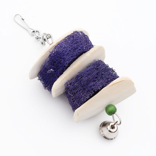 Игрушка с панцирем каракатицы, люфой и колокольчиком, 20 х 5 см, фиолетовая - Пижон фото 6