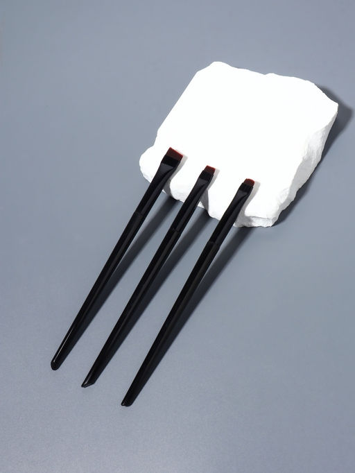 Цена за 2 шт. Набор кистей для макияжа SMOKY, 3 шт., чёрный