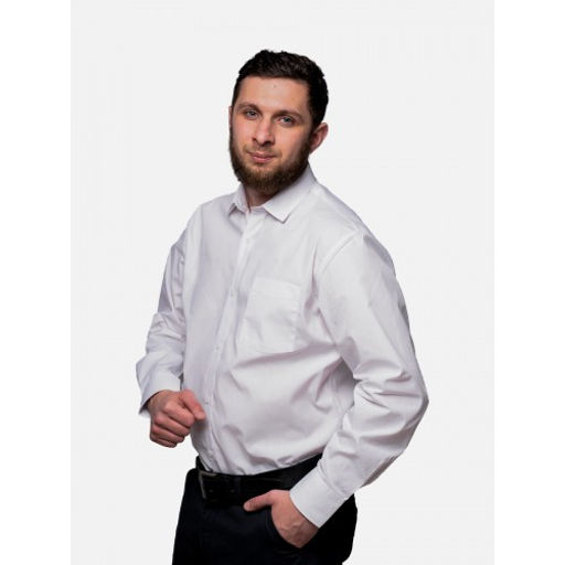 Рубашка школьная БЕЛАЯ, прямой крой, длинный рукав, тм - Царевич фото 41