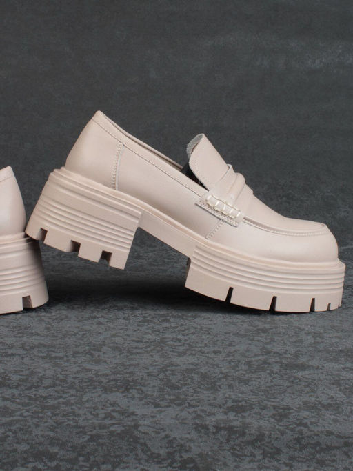 03-C1815-2 BEIGE Лоферы женские (натуральная кожа) - Фабричный китай фото 14