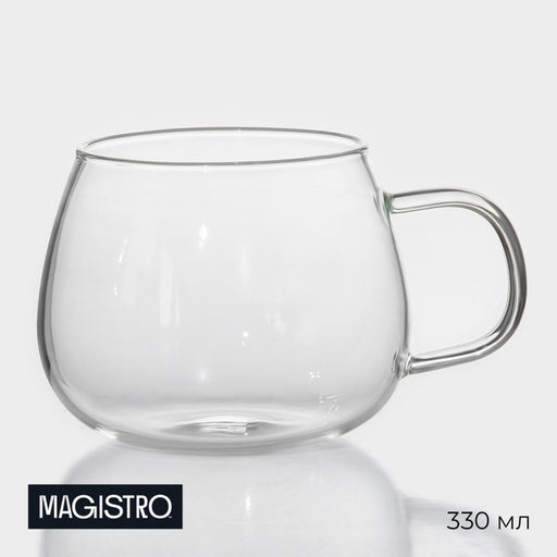 Кружка стеклянная Magistro Валенсия, 330 мл, 108 см  фото 5