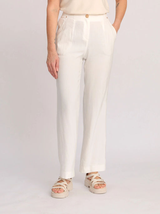 Брюки из льна с вискозой, прямого силуэта NIKA