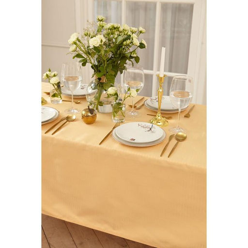 Скатерть Этель Shine 150*220 +/-3см, цв.бежевый, пл. 192 г/м2, хл с ВГМО  фото 2