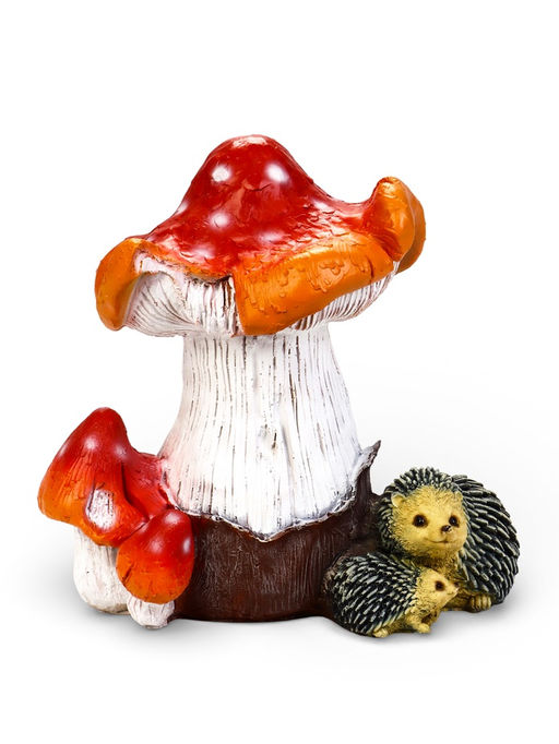 Садовая фигура «Гриб-мухомор с ежами» из полистоуна, 40×32×40 см
