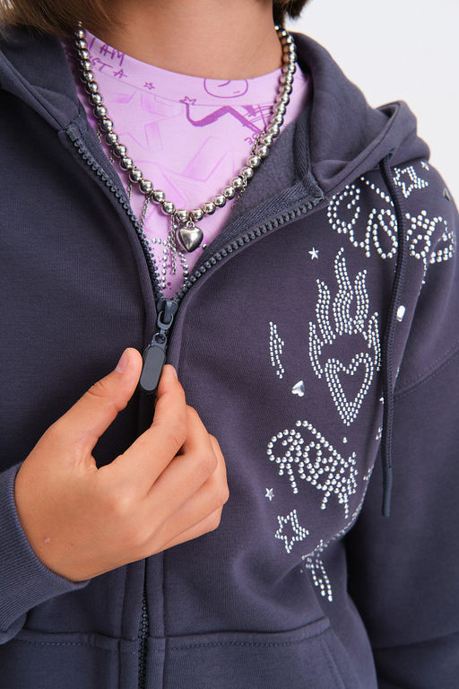 PELICAN, толстовка для девочек, Темно-серый  фото 3