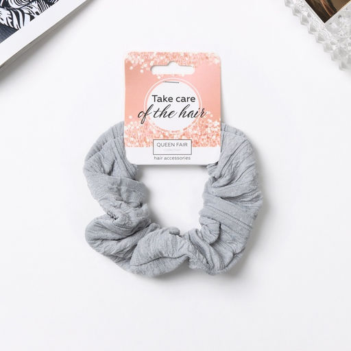 Цена за 3 шт. Резинка для волос «Орбита», классик жатка полосы, 10 см, серая