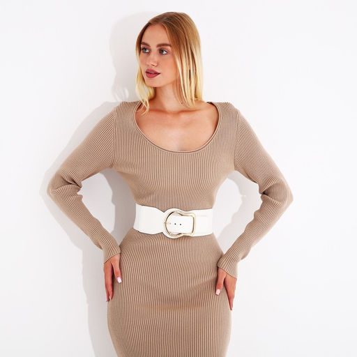 Ремень женский, ширина 8 см, на резинке, пряжка металл, цвет белый - Simaland фото 8