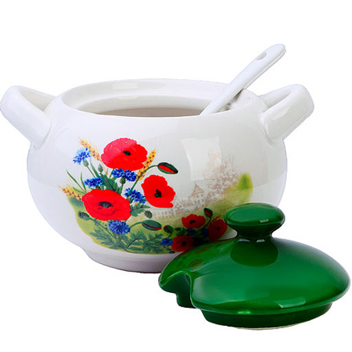 60282 Сахарница с крышкой 375мл с ложкой 3пр Цветущие Маки доломит LR (х36) - Mayer&boch фото 6