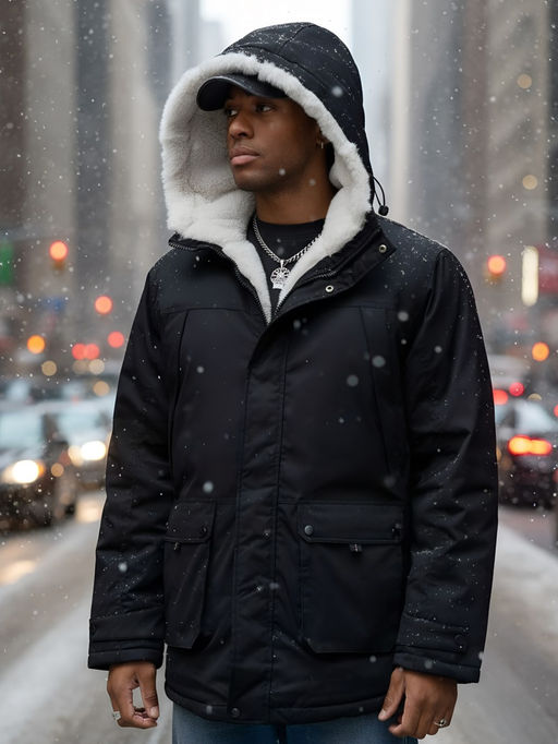 Парка мужская зимняя удлиненная с мехом хаки цвета 8753Ch - Mtforce фото 16