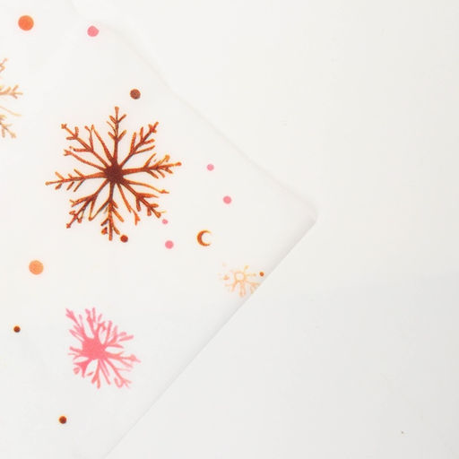 Цена за 20 шт. Бумага упаковочная тишью, новогодняя упаковка Снежинки на белом, 50?66 см - UPAK LAND фото 2