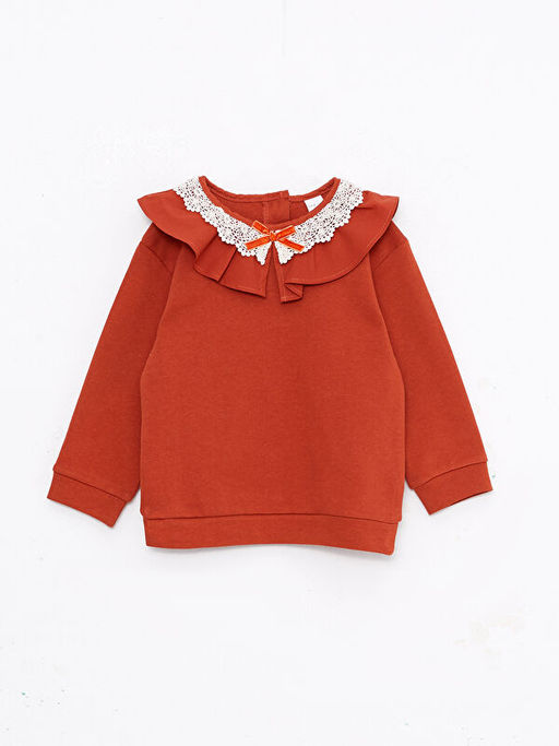 Bisiklet Yaka Uzun Kollu K?z Bebek Sweatshirt