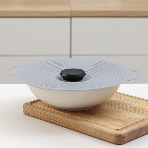 Крышка универсальная Доляна, силикон, d=22.5 см, цвет серый